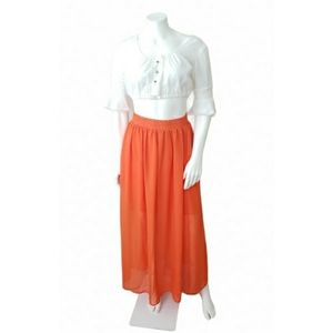 Seductions Orange Midi- Maxi Skirt